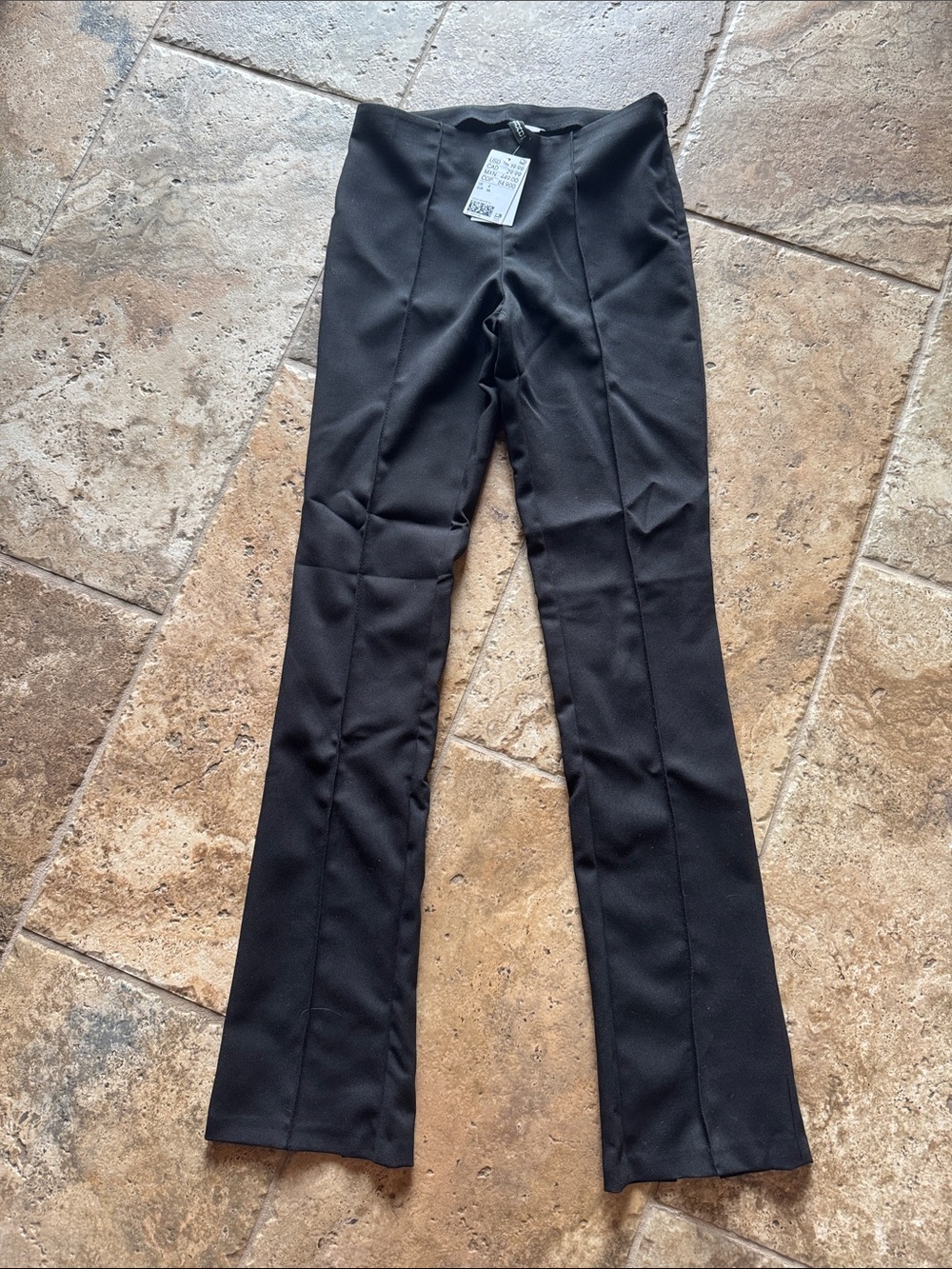 H&M Black Seam-Front Flare Pants